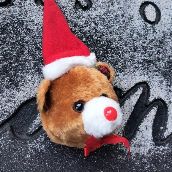 Christmas Santa Teddy Bear Doorknob Covers Stuffed Animal Plush - Picture 2 of 6